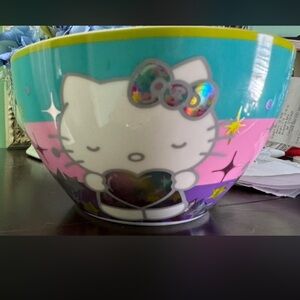 Hello kitty BIOWORLD RICE & soup bowl 🥣 w holes for chopsticks NEW W TAGS.